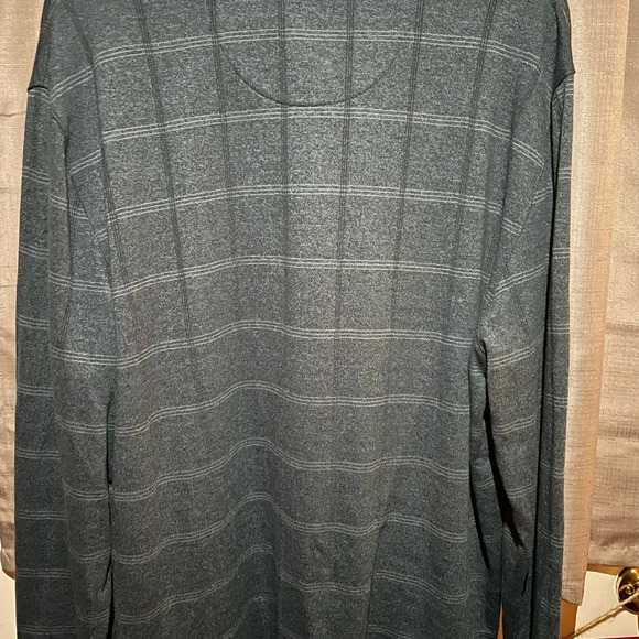 Men’s Van-Heusen Sz XXL pullover partial button blue / gray w gray/white checks - Picture 3 of 3